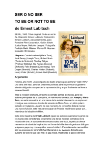 SER O NO SER TO BE OR NOT TO BE de Ernest Lubitsch