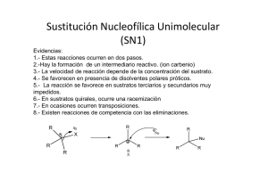 REACCIONES DE SUSTITUCION NUCLEOFILICA ALIFATICA-SN1