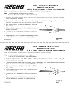Shaft Connector Kit P021006330 Assembly Instructions 5/16