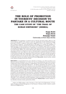 the role of promotion in tourists` decision to partake in a cultural route