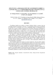 Efecto de la degradacion de los bosques sobre la captura de C y la