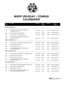 WSOP URUGUAY - CONRAD CALENDARIO