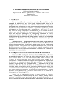 El Análisis Matemático en los libros de texto de España 1.