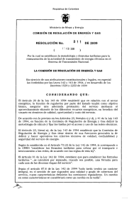 RESOLUCIÓN No. ` 011 DE 2009 - CREG Comisión de Regulación