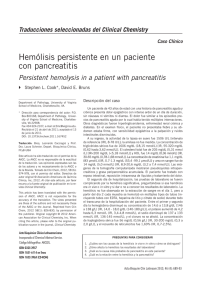 Hemólisis persistente en un paciente con pancreatitis