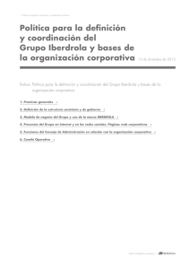 Política para la definición y coordinación del Grupo Iberdrola y
