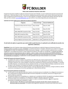 ESPANOL FCB Financial Assistance Policy, 2016-2017