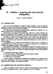 Análisis y organización del material etnográfico