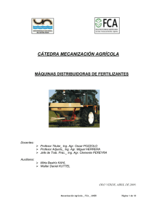 máquinas fertilizadoras - Mecanización Agrícola FCA – UNER