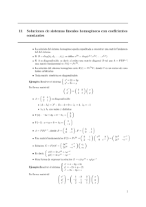 11 Soluciones de sistemas lineales homogéneos con coeficientes