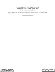 Decreto Legislativo - Erigiendo en villa el pueblo de San Jorge del