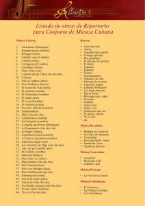Listado de obras de Repertorio para Conjunto de Música Cubana