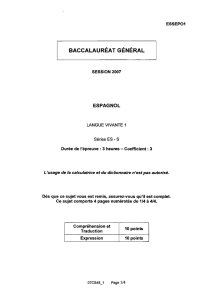 Sujet officiel complet du bac S-ES Espagnol LV1