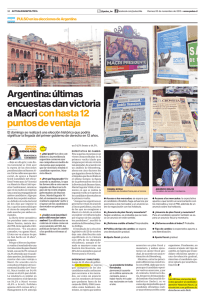 Argentina: últimas encuestas dan victoria a Macri con hasta