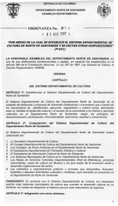 ORDENANZA No. O 1 () (P-021) - Gobernación de Norte de Santander
