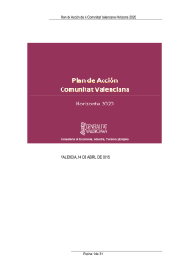 Plan de Acción de la Comunitat Valenciana Horizonte 2020