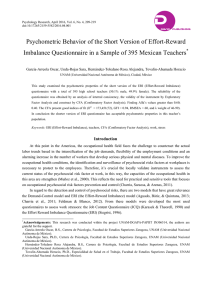 Psychometric Behavior of the Short Version of Effort
