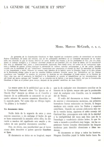 LA GÉNESIS DE "GAUDIUM ET SPES` Mons. Marcos McGrath, c. s. c.