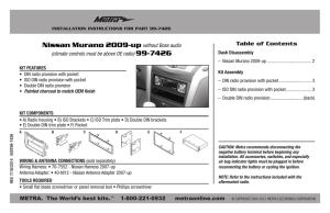 Nissan Murano 2009-up without Bose audio