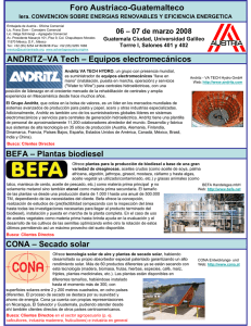 ANDRITZ–VA Tech – Equipos electromecánicos BEFA – Plantas