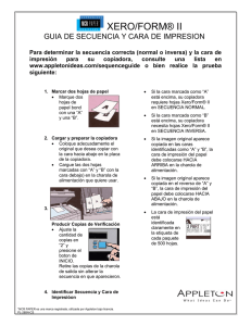 Guía de secuencias y cara de impresión en español