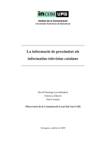 La informació de proximitat als informatius televisius catalans