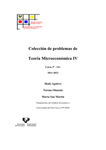 Colección de problemas de Teoría Microeconómica IV