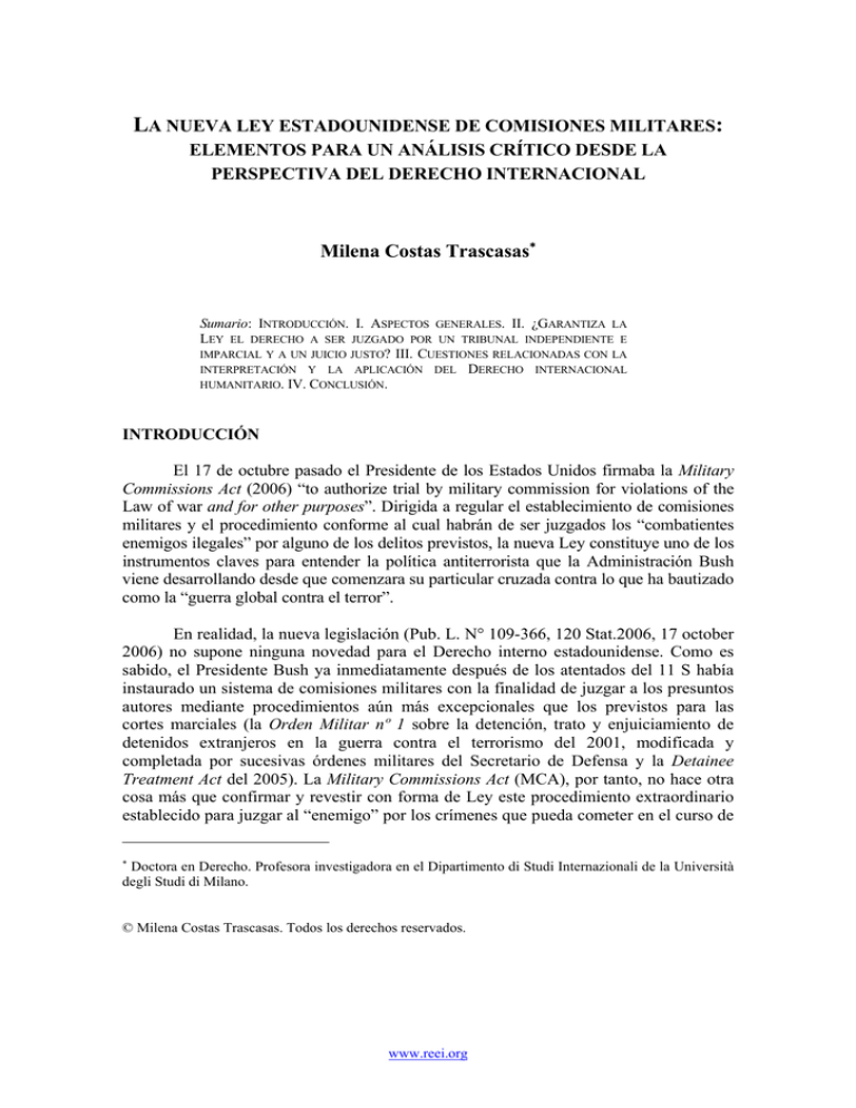 la ley de comisiones militares (2006)