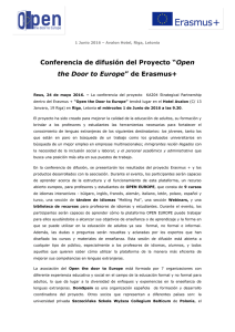 Conferencia de difusión del Proyecto “Open the Door to Europe” de