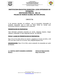 invitación póliza de manejo - Liceo Integrado de Zipaquirá