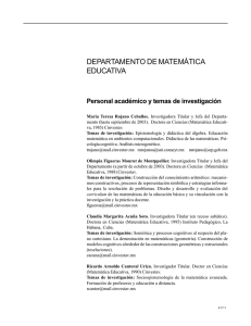 Departamento de Matem&aacute;tica Educativa