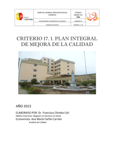 Plan de Calidad - HOSPITAL GENERAL DE CHONE