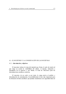 4.1.- EL MUESTREO Y LA CONSERVACIÓN DE LAS MUESTRAS