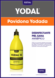 YODAL es una solución antiséptica de piel intacta de amplio