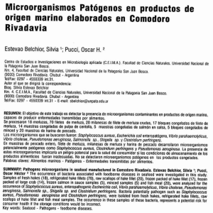 Microorganismos Patógenos en productos de