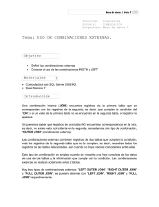 Tema: USO DE COMBINACIONES EXTERNAS.