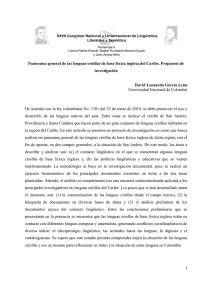 Panorama general de las lenguas criollas de base léxica inglesa
