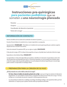 Instrucciones pre-quirúrgicas