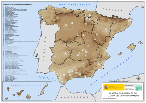Mapa: humedales españoles incluidos en la Lista Ramsar