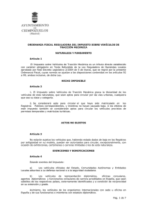 Ordenanza fiscal reguladora del Impuesto sobre Vehículos de