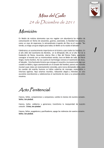 Misa del Gallo 24 de Diciembre de 2011 Monición: Acto Penitencial: