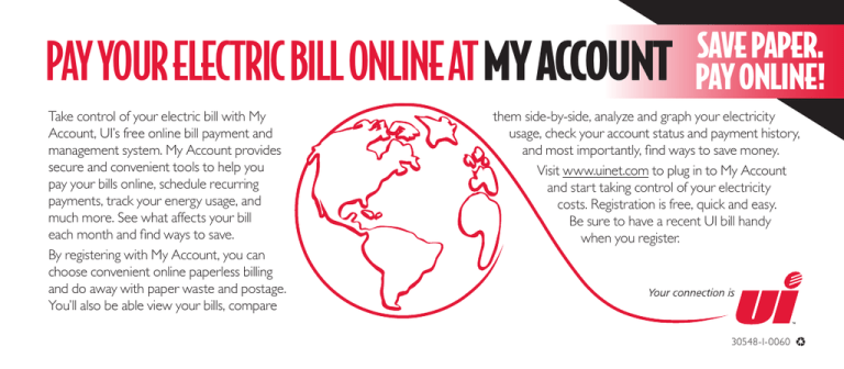 PAY YOur ELECtrIC BILL ONLINE At MY ACCOUNT