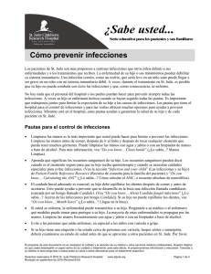 Cómo prevenir infecciones - St. Jude Children`s Research Hospital