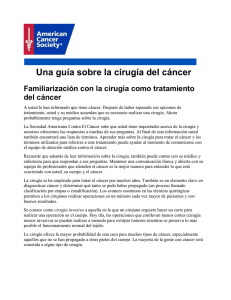 Una guía sobre la cirugía del cáncer
