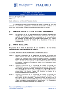RA Pleno Resumen - Ayuntamiento de Madrid