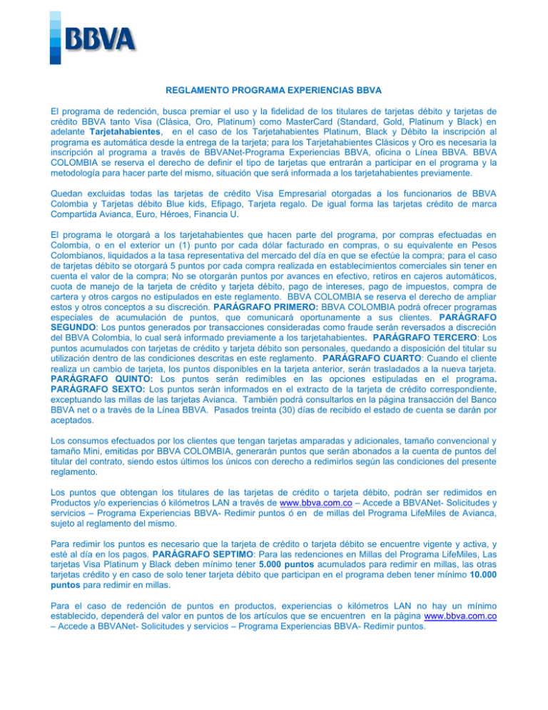 Reglamento Cat logo Experiencias