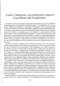 Locke y Descartes: dos posiciones respecto al problema