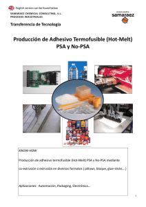Producción de Adhesivo Termofusible (Hot-Melt)