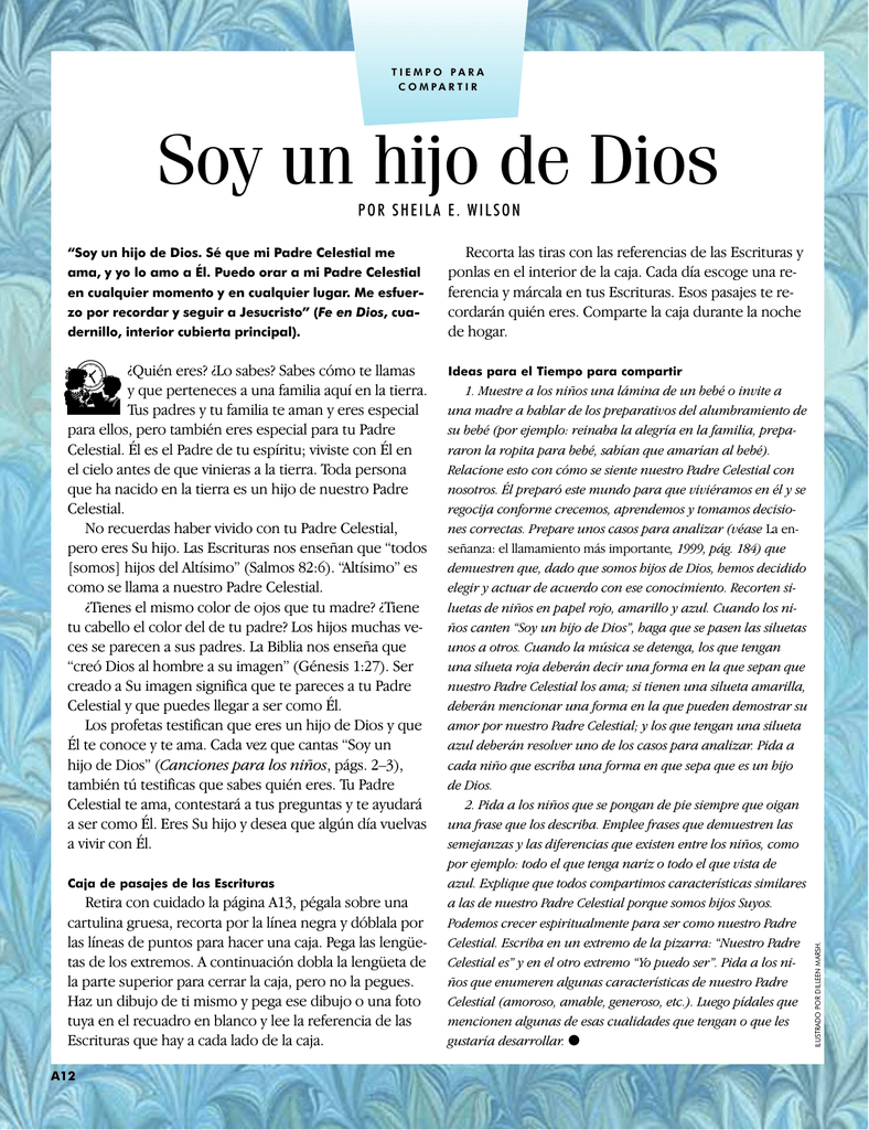 Tiempo para compartir: Soy un hijo de Dios