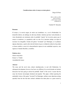 Consideraciones sobre el ensayo en tanto género